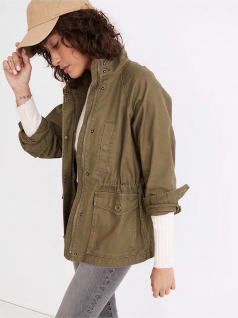 Madewell 100% Cotton Green Utility Jacket
